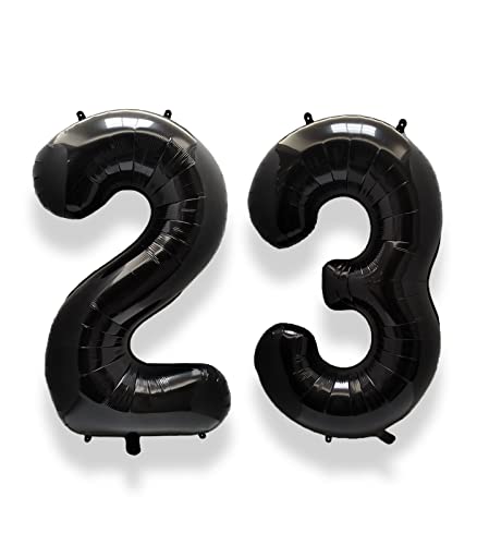 Image of AULE 40 Inch Large 23 Balloon Numbers Black, Big Foil Number Balloons, Giant Helium Happy 23th Birthday Party Decorations for Man and Women, Huge Mylar Anniversary Party Supplies