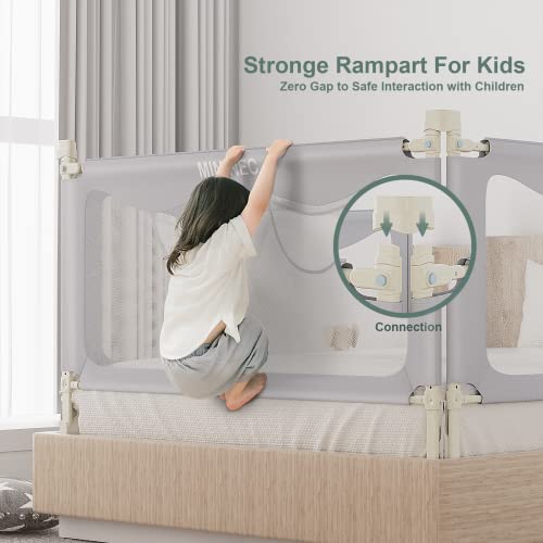 Bed Rail For Toddlers Baby, Mininec Long Toddler Bedrail Guard For Kids Children, Strong Babies Bed Rail For Twin, Full Size, Queen & King Mattress With Reinforced Anchor Safety Darkgrey 78.7*27.5 In #TOP1