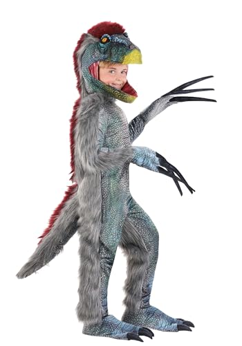 Realistic Therizinosaurus Costume for Kids - Bird Dinosaur Jumpsuit for Boys - Child Jurassic Cosplay Outfit Large