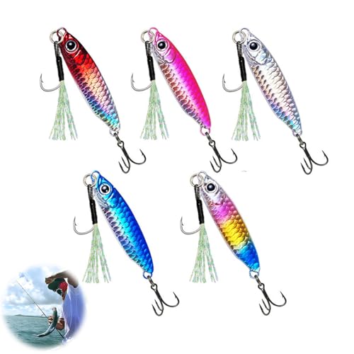 Kit Di Esche Da Pesca, Artificiale Pesca Richiamo Set, Set Esca di Simulazione, 5 Pezzi Esche Artificiali Spinning, 3D Esche Esca Finta Pesca Mare, Per Pesca Alla Trota, Spigola, Persico, Luccio
