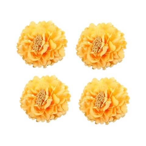 Koolgil Women's 4Pcs Bohemia Peony Flowers Hairpin Hair Clip Flower Brooch for Travel Party Festivals (Yellow) Cover