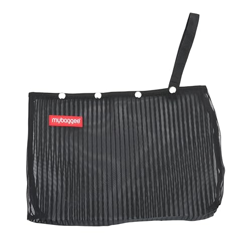 Image of Medium 4 Snaps Mesh Travel Knitting Bag with Snap Opening, Lightweight Nylon Storage Pouch for Yarns, Needles and Accessories (Black)