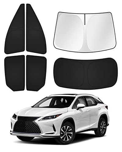 Image of Canvcle Sunshades for 2016-2022 Lexus RX Accessories Windshield Sun Shade Side Rear Window Shade Cover Sun Visor Shield Privacy Protection for Camping Keep Vehicle Cool Black 6PCS