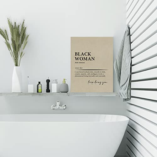 Evxid Black Woman Definition Canvas Poster Painting Wall Art, Black Woman Print Artwork Framed Ready To Hang For Home Decor 12 X 15 Inch #TOP5