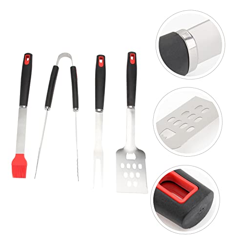 Set de 4 utensilios de acero inoxidable para parrilla miniatura 7
