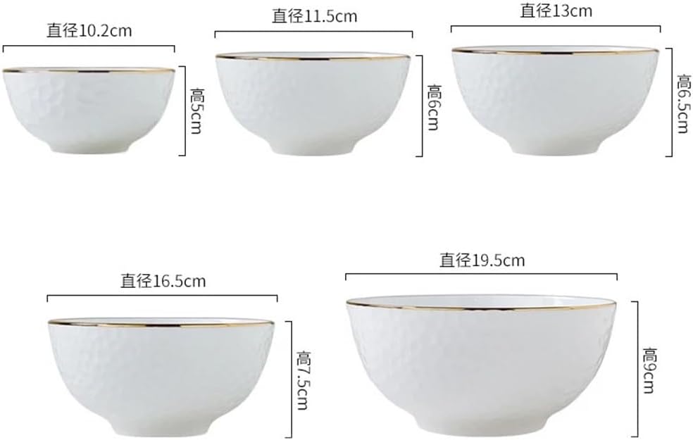 Ceramic Tableware Hand-gilded Creative Soup Bowl Luxury Bone Porcelain Relief Phnom Penh Millets Wire(19.5 * 9cm)