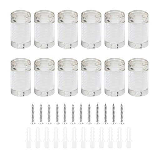 Image of Antrader Clear Standoffs,3 /4 inch x 1 inch Acrylic Standoff Screws,12Pcs | Wall Sign Mounting Hardware for Advertising Board Hanging Acrylic Picture Frame