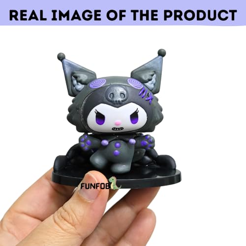 Image of FUNFOB Kuromi Action Figure Height - 7.5cm to 8.5cm Sanrio Toys Kuromi Figurine PVC Multicolour| Kuro-mi Holloween Full Black