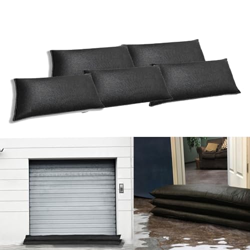 Stubotar 2pcs Bolsa De Innundación Activada Por Agua Del Terraplén De Control De Inundaciones Del Jardín Garaje Puerta 20x90cm