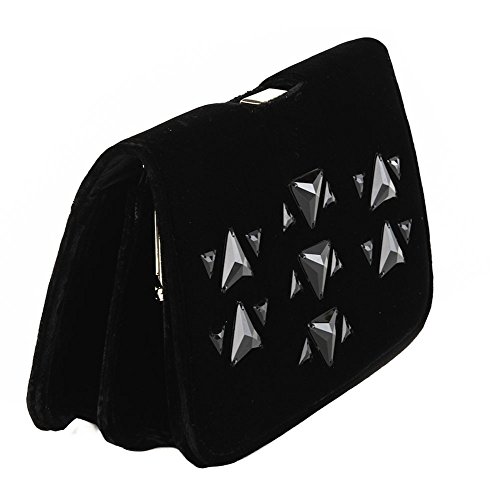 Sac d'embrayage Gertrude noir velours la pochette compacte pour vos essentiels