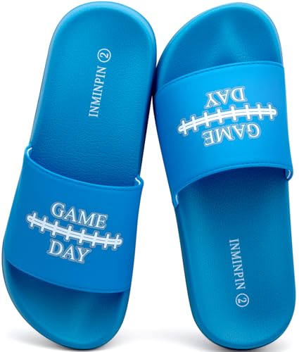 Image of INMINPIN Kids Boys Girls Ball Sprots Slides Sandals Ultra Comfortable Beach Pool Shower Shoes House Slide Indoor Outdoor for Sports Fan