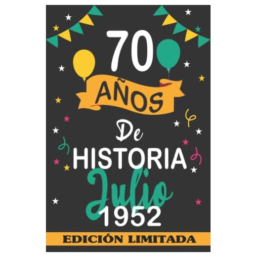 70 Años De Historia Julio 1952: 70 años. Libro de visitas, cuaderno, 110 páginas de felicitaciones, idea de regalo, regalo Para la esposa, novia, mujer, La madre