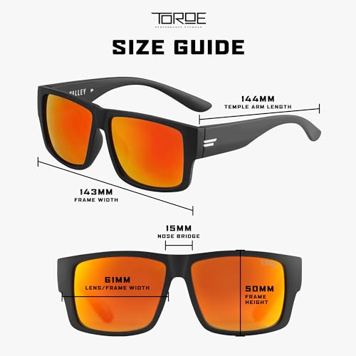 Image of TOROE Z87+ Polarized Safety Sunglasses Matte Black TR90 Frame, ANSI Rated Lens