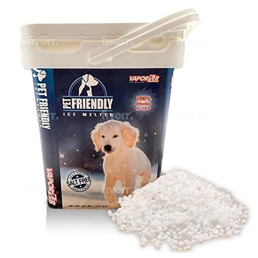 Snow & Ice Melter Pet Safe & Paws 100% Salt Free - Safe for Dogs & Cats - Effective to -25°F 30lb Pail