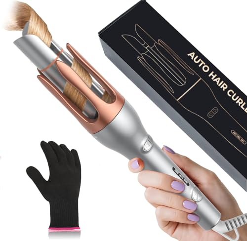 Lockenstab Automatisch - Lockenstab Große Locken 32mm, Automatischer lockenstäbe mit Intelligenter Timer & 5 Temperaturen LCD-Display (160-200°C), Langanhaltende Frisur