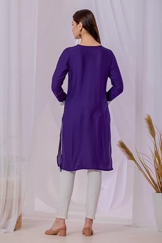 Image of Sidhidata Women's Rayon Sequence & Beads Embroidered Kurti (Kurti Beads)