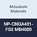 Mitsubishi Materials NP-CNGA431-FS2 MB4020 CBN CN Type Petit Tip Negative Turning Insert with Hole, General Cutting Rhombic 80?, Grade MB4020, FS Honing/No Wiper, 2 Tip, 0.016" Corner Radius