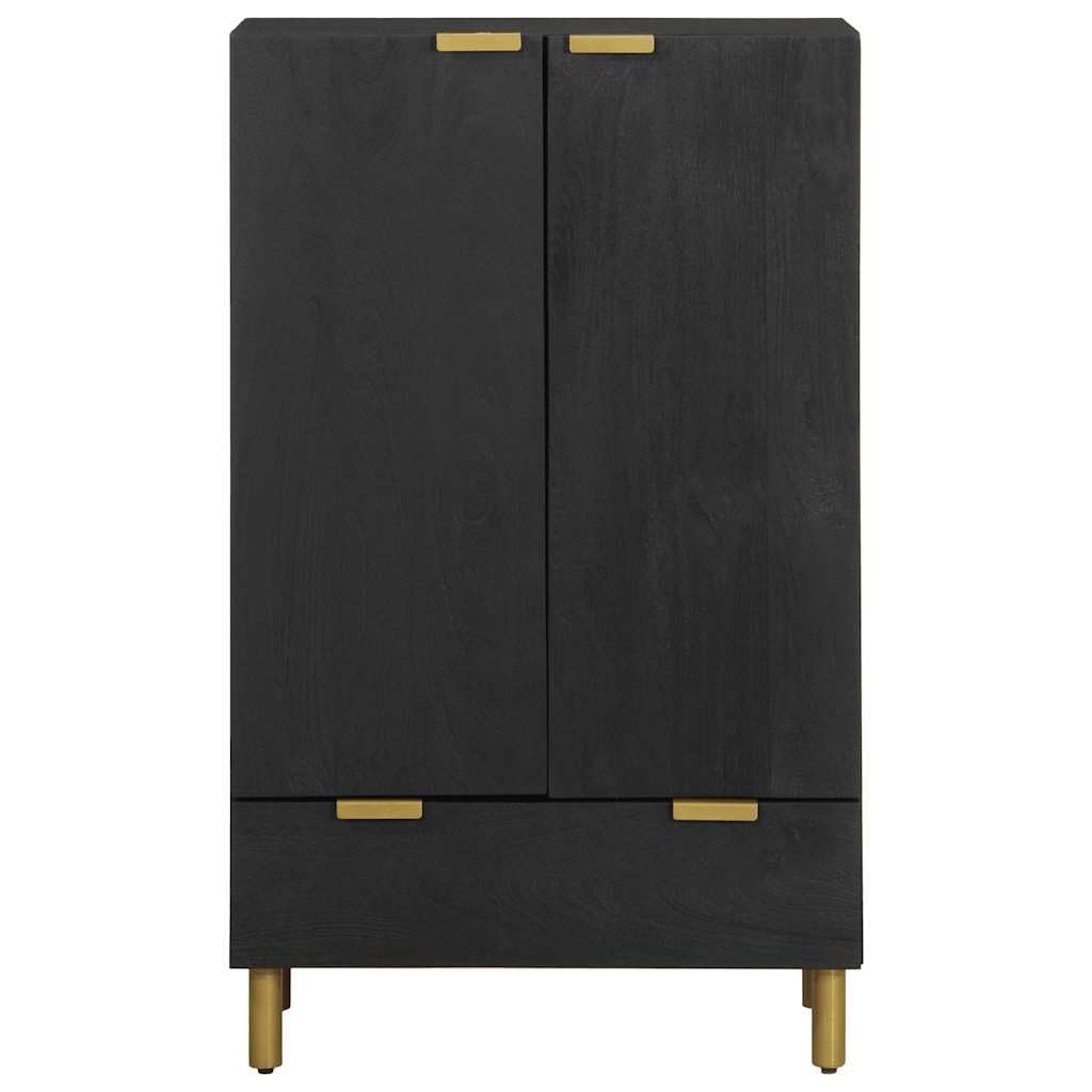 Tabla alta de alta calidad, 60 x 33 x 100 cm, de material de madera con patas de metal robustas, prácticas asas y placa superior estable para un elegante espacio de almacenamiento en el salón