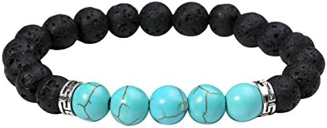 Eigso – Braccialetto energetico con 7 chakra, per donne e uomini, in pietra lavica, per meditazione, con guarigione Reiki