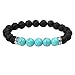 Eigso Türkis Chakra Armband Damen und Herren mit Lavastein und Legierung elastisch Energie