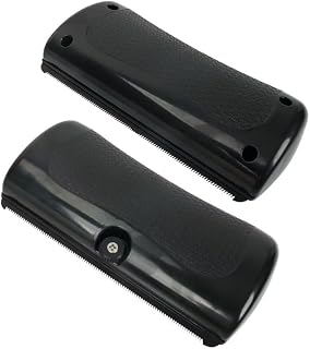 Herramienta de aseo para mascotas con hoja de metal, mango antideslizante, color negro