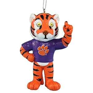 FOCO NCAA Clemson Tigers 5″ Resin Mascot Hanging Tree Holiday Ornamet5″ Resin Mascot Hanging Tree Holiday Ornamet, Team Color, One Size