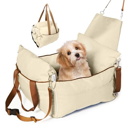 TINYBEAST Foldable Dog Car Seat for Small Dogs