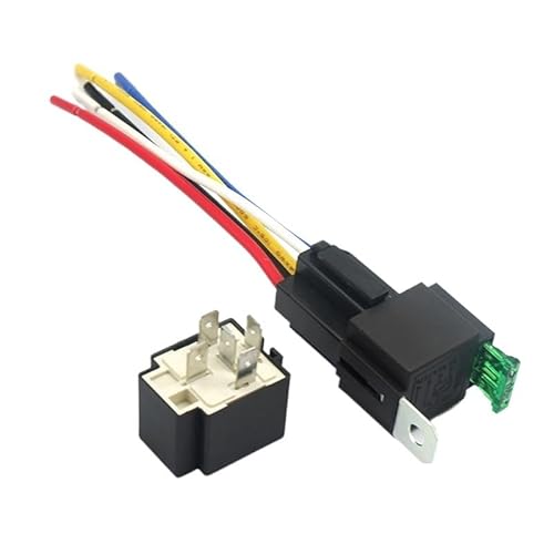 1PC 12V DC Car Automotive Fused Relays 30A Normally Open Relais 30A Fuse with 4/5Pins Backrest(12V 5pin with Socket)
