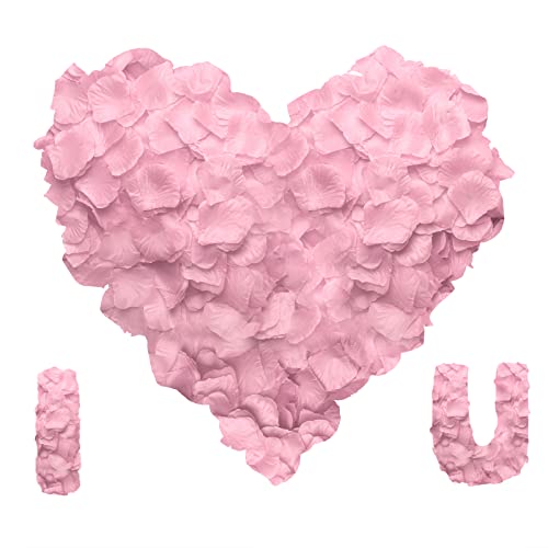 Rosenblätter - Vaktop 1200 Stück Rosenblüten, Künstliche Rosen Blätter, Romantische Deko - für Hochzeit, Valentinstag, Party Dekoration, Romantische Atmosphäre (Rosa) Cover