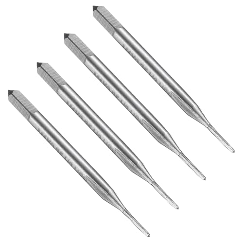 QUARKZMAN 4pcs Macho de Roscar de Flauta Recta, M1 x 0.25 Métrica Herramienta de Roscado Y Fresado de Roscas, Acero Rápido 6542 (HSS 6542)