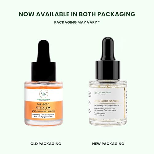 Image of WISE & SECRETS 24K Gold Hyaluronic & Anti Aging Premier Serum Helps to Remove Wrinkles | Brighten & Whitening Serum | A Youthful-looking Glow - 20 ml