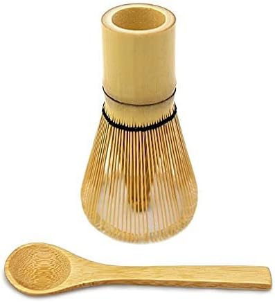 Bamboo Matcha Whisk with Bamboo Spoon - Matcha Tea Whisk for Matcha Tea Preparation - MATCHA DNA Brand - Traditional Matcha Whisk Made from Durable and Sustainable Golden Bamboo