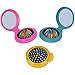Happy Trees 6 PCS Round Travel Hair Brush with Mirror Folding Pocket Hair Brush Mini Hair Comb with Makeup Mirror for Travel (Set of 6) (Dark Colours)