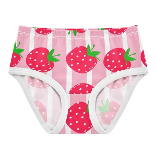 Girls Underwear Toddler 2t Cotton Panties Little Girl Fun Print Kids Briefs Undies Cute Red Strawberries Pink Stripes