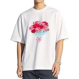 [BFLCWM] Tシャツ メンズ 半袖 カーネーションの花束 トップス インナーシャツ ティーシャツ クルーネック 大きいサイズ おしゃれ カジュアル 夏服 男女兼用