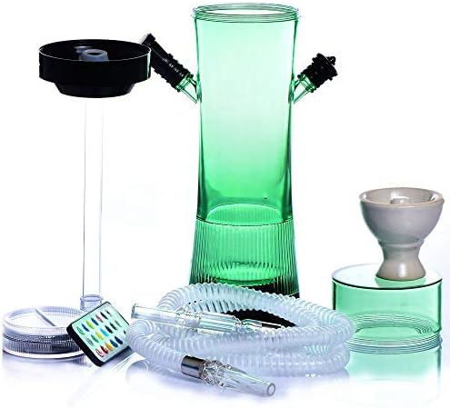 12Inch Acrylic Hookah Set, Micro Modern Bubble Hookah One Hose Big Smoke with Magical LED Light Heat Management System for Better Shisha Hookah Narguile Smoking,A