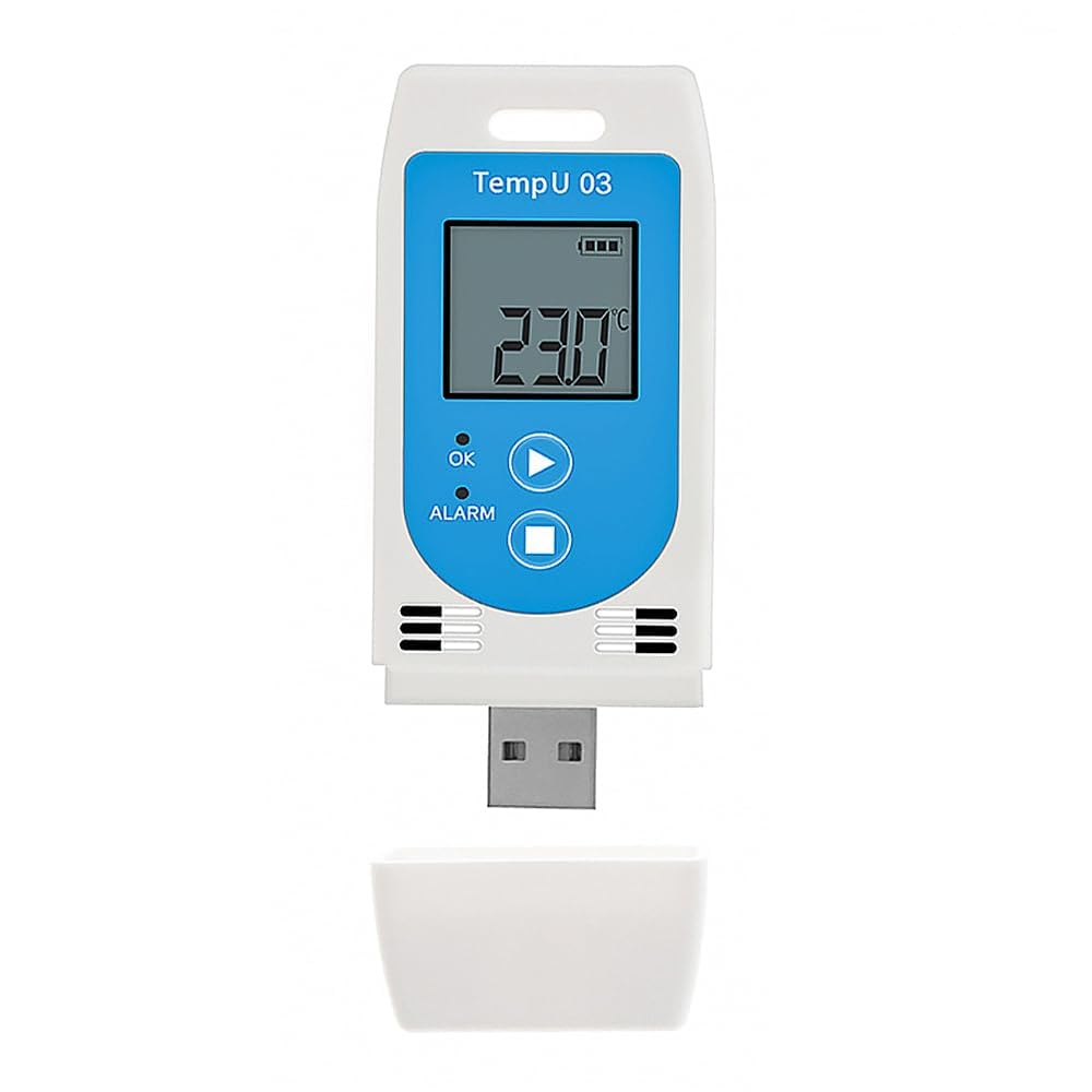 Logger Dati di umidità della Temperatura, Registratore a Doppio Parametro con Display LCD (-30 ° C a 60 ° C / 0-85% RH)-32.000 Punti Memoria, Report PDF/CSV Automatico,