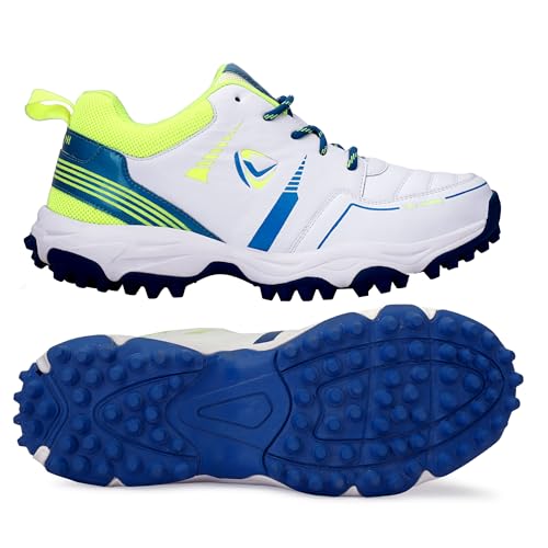Image of PRO KVH Lightweight Cricket Shoes for Men | Rubber Spikes | Water-Resistant | All-Round Performance Footwear for Outdoor and Field Sports