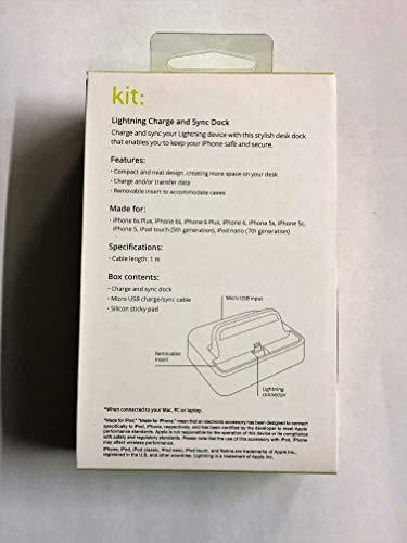 Kit MFI Lightning Charging and Sync Cradle for Apple iPhone 5 5C 5S SE 6 6S 6S 7 8 Plus XR X XS Max - Black