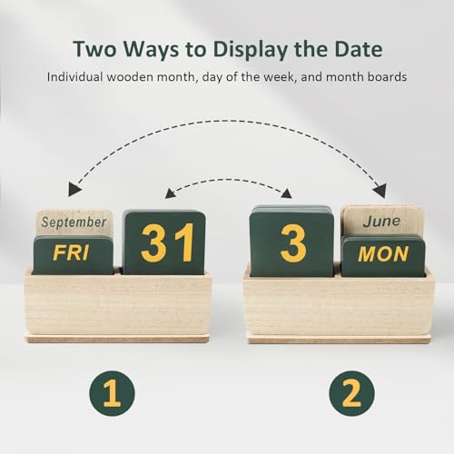 Image of Wooden Block Perpetual Calendar, DBC01M