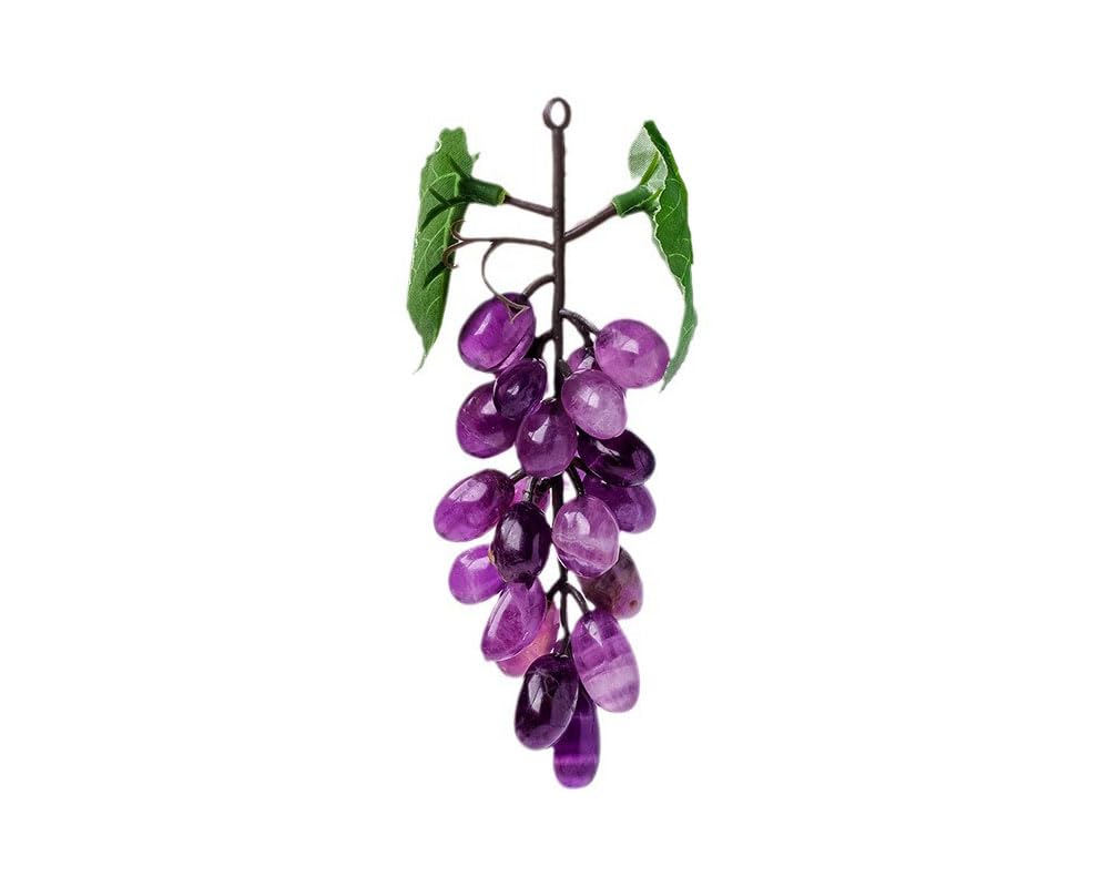 Natural Purple Fluorite Crystal Grape Ornaments Healing Gemstone Sculpture Quartz Figurine for Divination Home Decoration 150-250 Grams