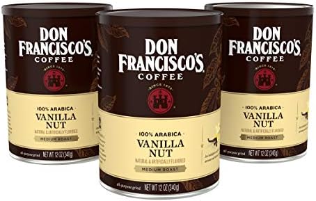Don Francisco's Vanilla Nut Flavored Ground Coffee, 100% Arabica (3 x12 Ounce Cans)