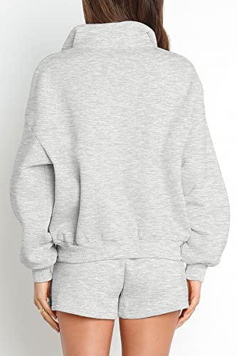 Image of AUTOMET Women's Oversized 2 Piece Lounge Matching Sets Half Zip Sweatshirts Sweatsuit