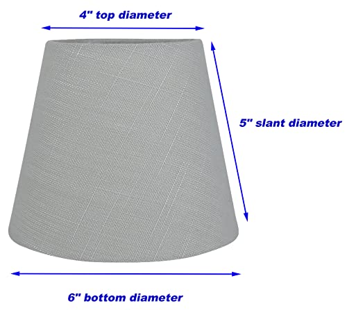 Meriville Set Of 5 Gray Linen Clip On Chandelier Lamp Shades, 4-Inch By 6-Inch By 5-Inch #TOP2