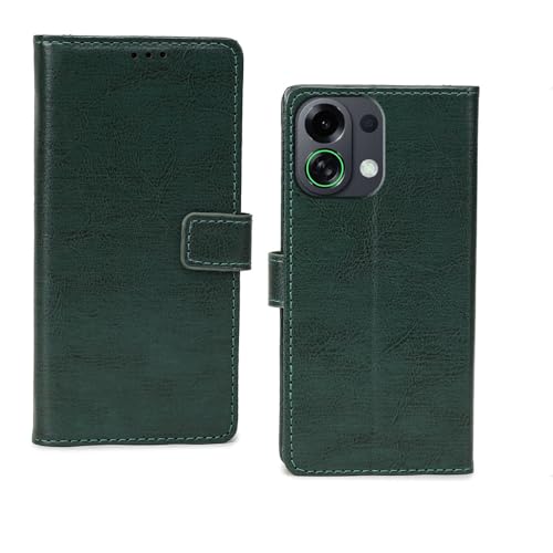 Image of amazon basics Oppo K13 Turbo 5G Flip Cover | Card Pockets Wallet & Stand | Flip Cover for Oppo K13 Turbo 5G (Green)