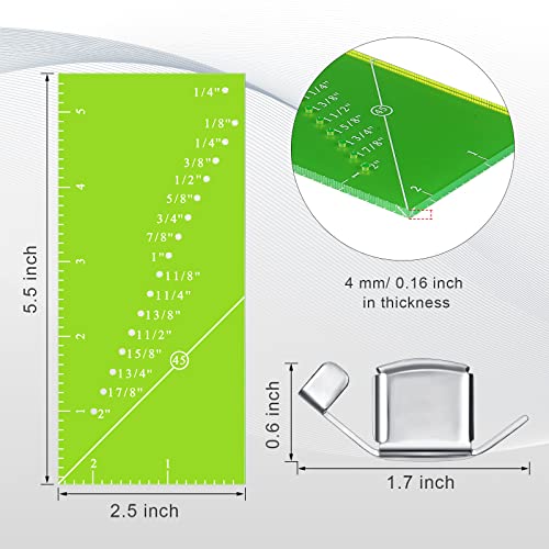 4 Pieces Seam Guide Ruler Set Include 2 Quilting Seam Guide Ruler Sew Seam Allowance Rulers Perforated Seam Gauge For 1/8 To 2 Inch Straight Line Hems And 2 Magnetic Sewing Guide For Sewing Machine #TOP1