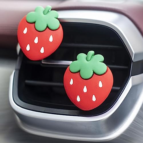 Image of 2 Pcs Strawberries Car Air Vent Clips Car Decorative Clip,Strawberries