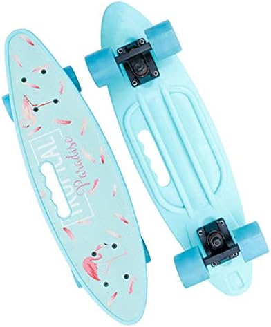 Mhjmijb Complete 22 Inch Mini Cruiser Skateboard, for Beginner,Portable Design (Color : C)