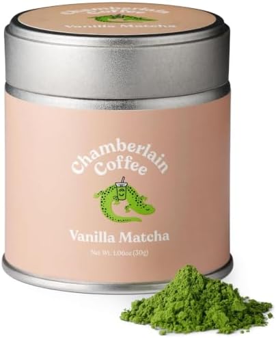 Chamberlain Coffee Vanilla Ceremonial Grade Matcha Tin, 30 Servings