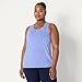 Amazon Essentials Women's Active Workout Quick Dry Tech Stretch Racerback Tank Top (Available in Plus Size), Pack of 2, Coral Orange Space Dye/Light Blue Space Dye, Large